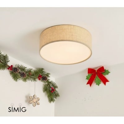 Lampada da soffitto Dumora Linen Drum – Design moderno da incasso T001