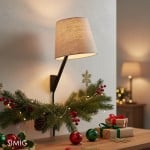 Fibura Sleek Linen Shade Metal Wall Lamp T248