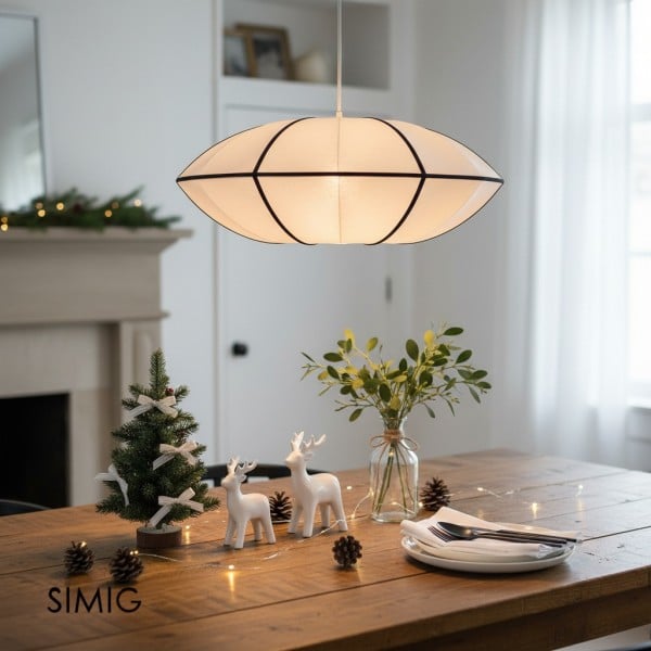 Modern UFO Fabric Pendant Lamp for Dining Room and Living Space S180