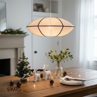 Modern UFO Fabric Pendant Lamp for Dining Room and Living Space S180