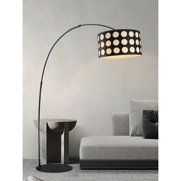 Lampada da terra in tessuto Geometry Polka Arc S363