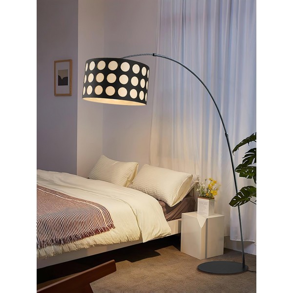 Lampada da terra in tessuto Geometry Polka Arc S363