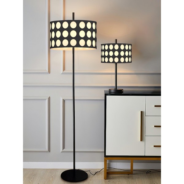 Lampada da terra in tessuto Geometry Polka Arc S363