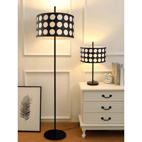 Lampada da terra in tessuto Geometry Polka Arc S363