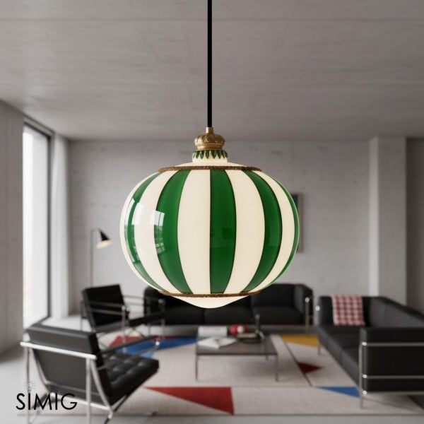 Lampada a sospensione Meira a righe giocose per cucine e sala da pranzo S369