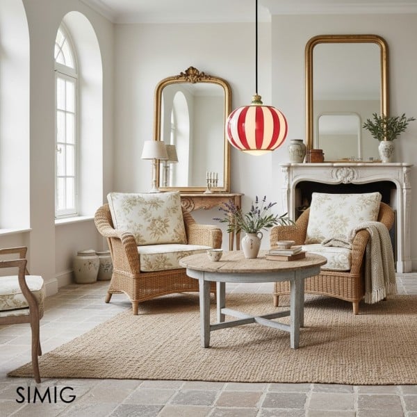 Lampada a sospensione Meira a righe giocose per cucine e sala da pranzo S369