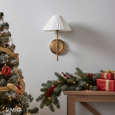 Blossine Linen Wall Sconce - Stylish Bronze Fixture for Bedroom T446