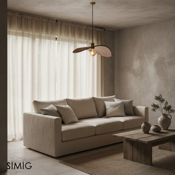 Lámpara colgante de madera con forma de libélula