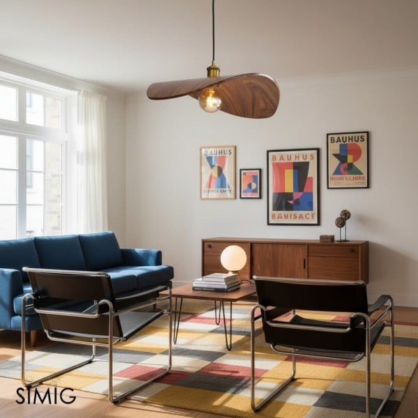 Lámpara colgante de madera con forma de libélula