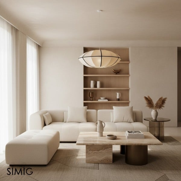 Modern UFO Fabric Pendant Lamp for Dining Room and Living Space S180