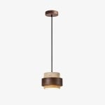 Travertine Walnut LED Round Flat Ceiling Light S290