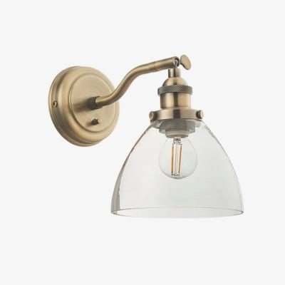 Adjustable Hansen Brass Wall Sconce - Clear Glass Design T470
