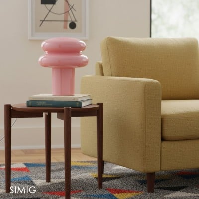 Lampe à Poser en Verre Opalescent Baya - Petite Lampe de Table Bauhaus Moderne pour Cuisine T422