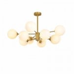 Lámpara de araña con bola de cristal opalino