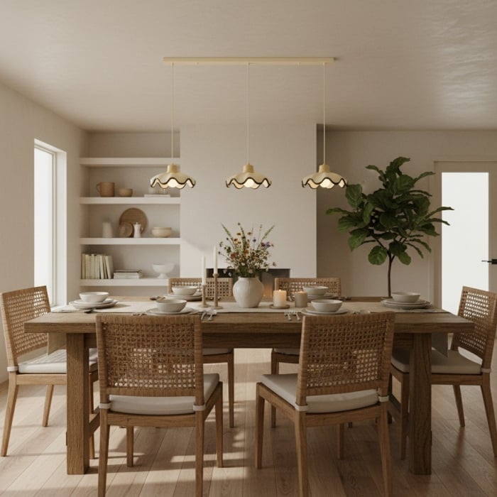 Moliro Modern Wavy Pendant Lamp – Minimalist Hanging Light T515