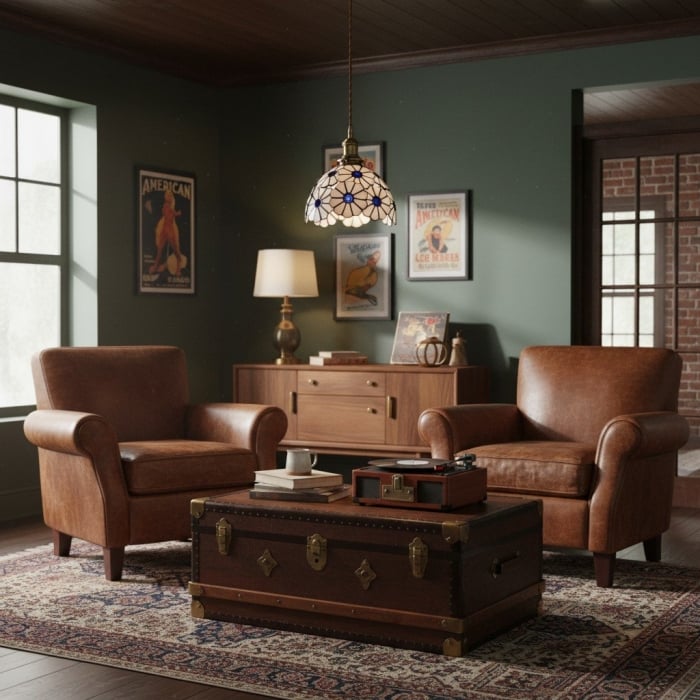 Vintagia Pendant Light Floral Pattern Decorative Hanging Lamp - Artistic Glass Style for Dining Rooms T520