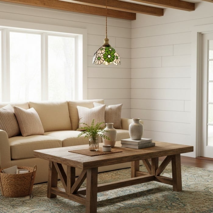Vintagia Handcrafted Tiffany-Inspired Pendant – Elegant Living Room Light T520