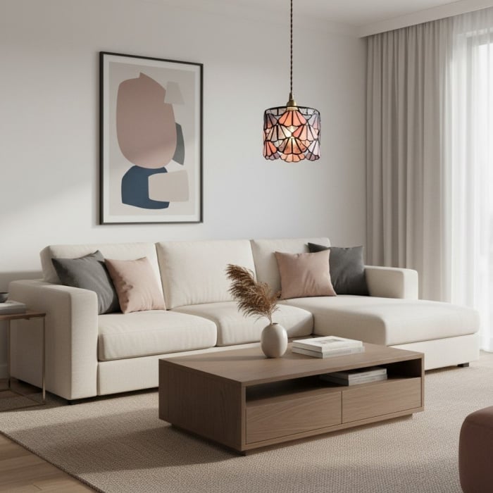 Vintagia Tiffany Artistic Stained Glass Pendant – Classic Pendant for Kitchen T514