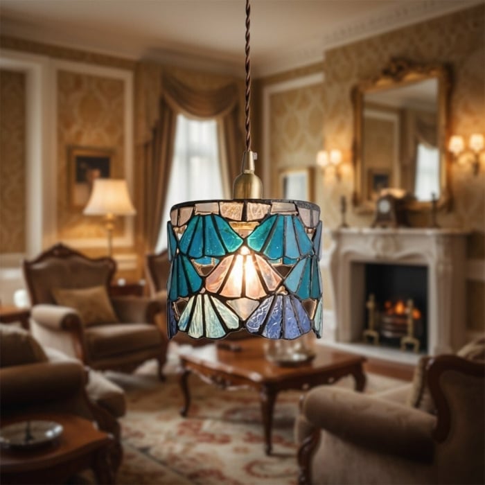 Vintagia Tiffany Artistic Stained Glass Pendant – Classic Pendant for Kitchen T514