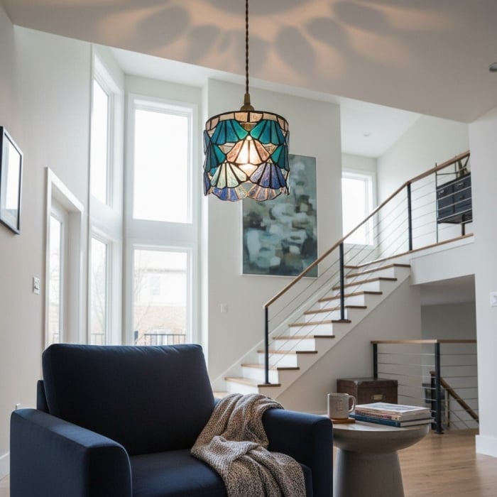 Vintagia Tiffany Artistic Stained Glass Pendant – Classic Pendant for Kitchen T514