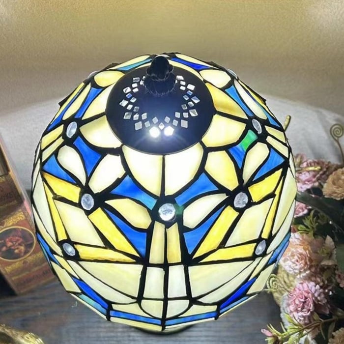 Virelle Colorful Stained Glass Tiffany Table Lamp – Bedroom Accent Light T549