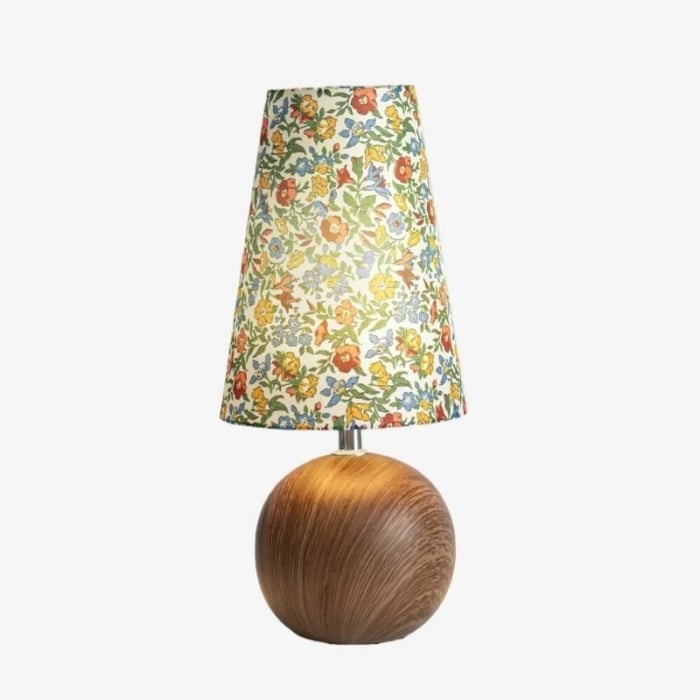 Florence Floral Table Lamp - Wood and Fabric Lamp for Living Rooms T550