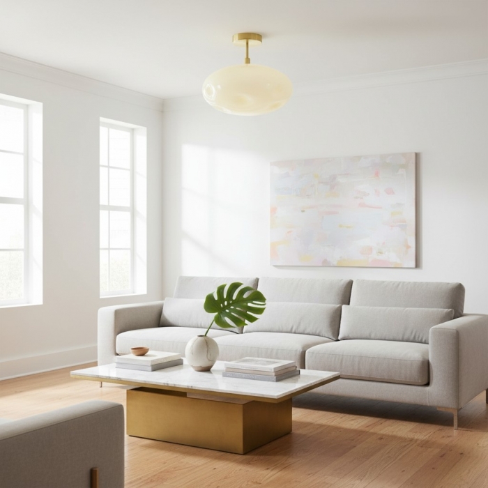 Lampa sufitowa Orra – rzeźbiarski kształt kuli do nowoczesnego salonu T663