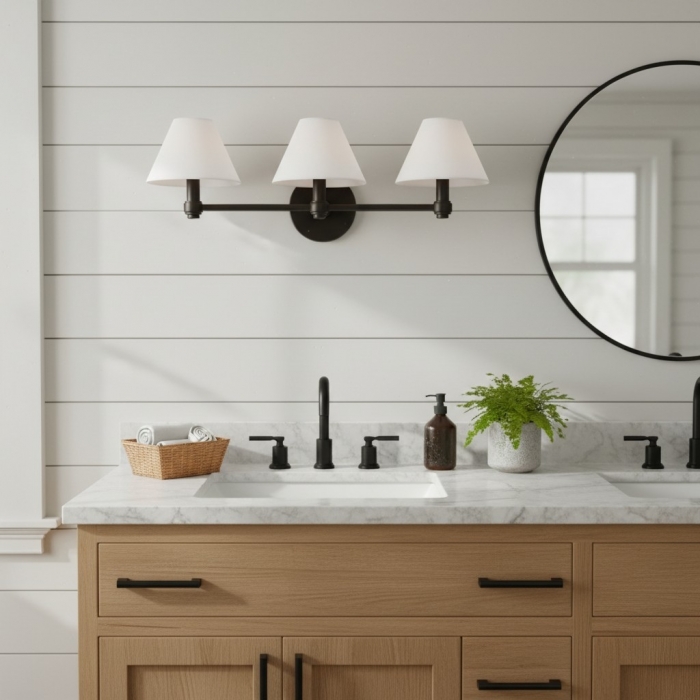 Kinkiet metalowy Roven – nowoczesne oświetlenie toaletki T656