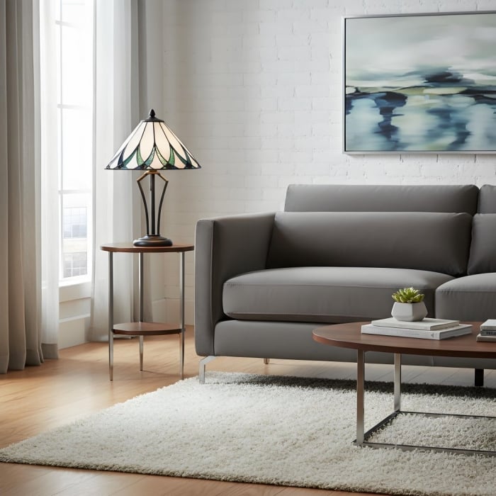 TF Allanton Tischleuchte im Tiffany-Stil - Akzentbeleuchtung fürs Arbeitszimmer T641