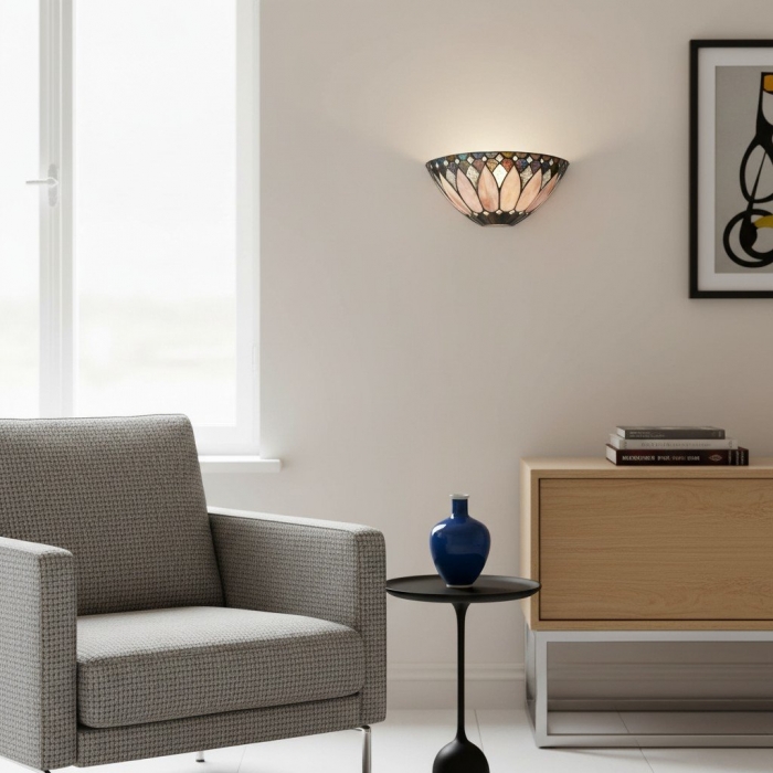 Kinkiet ścienny TF Brooklyn Bevelled Glass – stylowy kinkiet w stylu art déco do przedpokoju T639