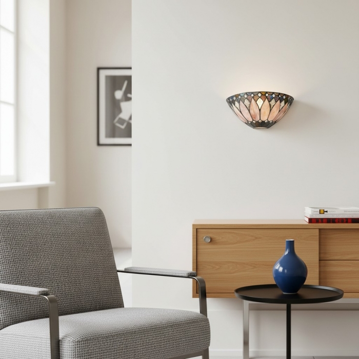 Kinkiet ścienny TF Brooklyn Bevelled Glass – stylowy kinkiet w stylu art déco do przedpokoju T639