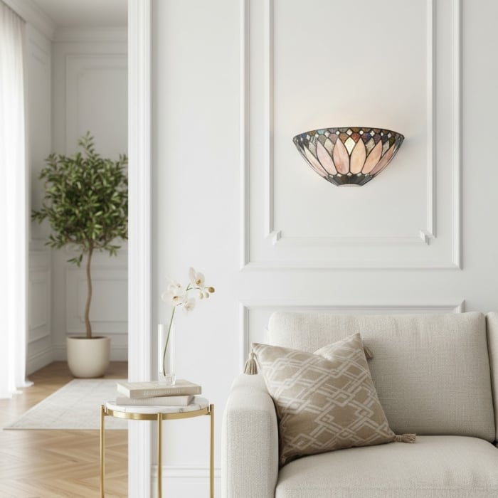 Kinkiet ścienny TF Brooklyn Bevelled Glass – stylowy kinkiet w stylu art déco do przedpokoju T639