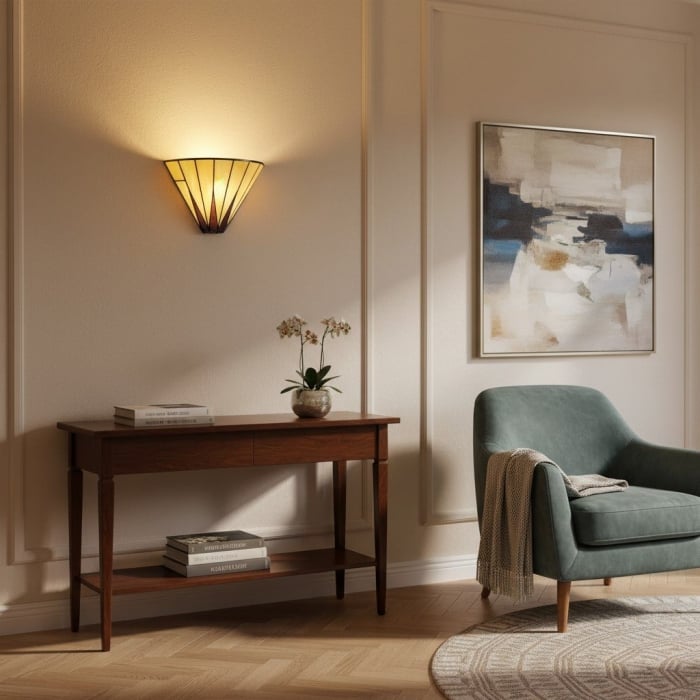 TF Dark Star Geometrische Wandleuchte - Art-Deco-Tiffany-Leuchte für Flur T638