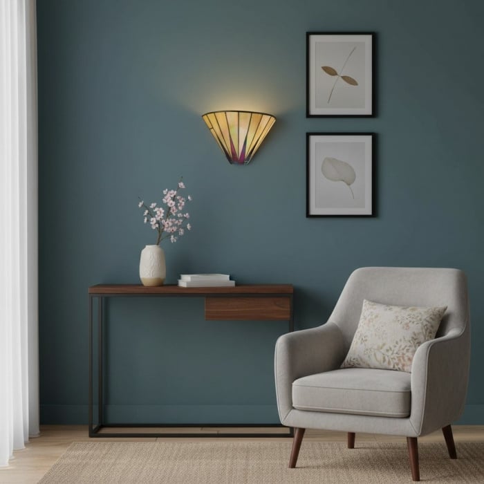 TF Dark Star Geometrische Wandleuchte - Art-Deco-Tiffany-Leuchte für Flur T638