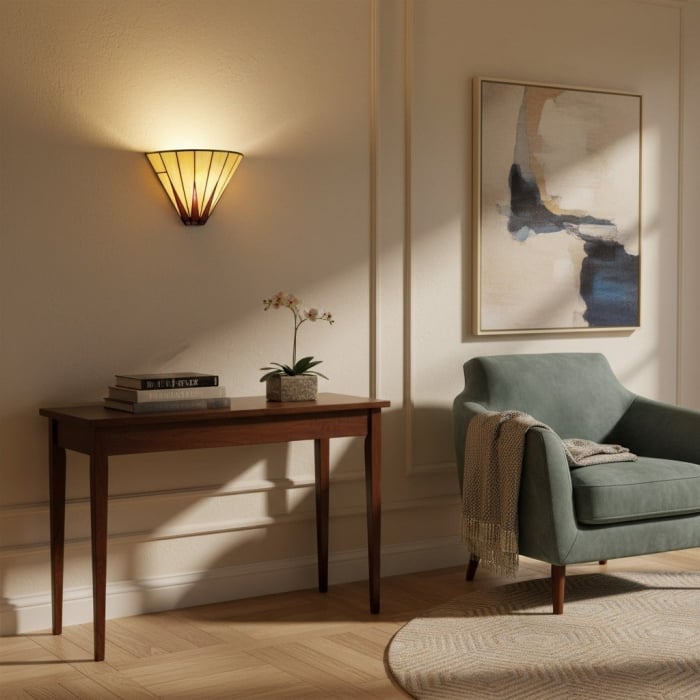 TF Dark Star Geometrische Wandleuchte - Art-Deco-Tiffany-Leuchte für Flur T638