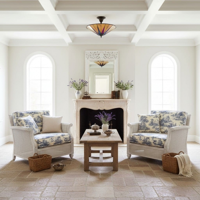 Lampa sufitowa TF Dark Star Geometry Star w stylu Tiffany do przedpokoju T637