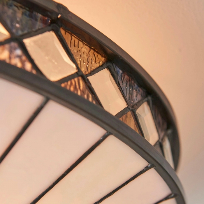 TiffStar Elegancka lampa sufitowa ze szkła artystycznego – lampa wpuszczana w sufit w stylu vintage do salonów T634