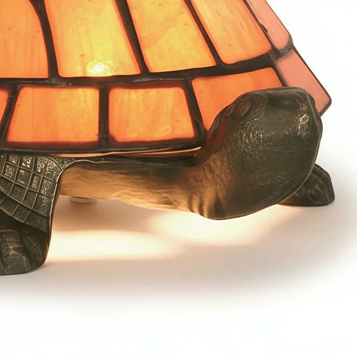 TiffStar Tortoise Stained Glass Lamp - Tiffany Style Table Light for Bedroom T642