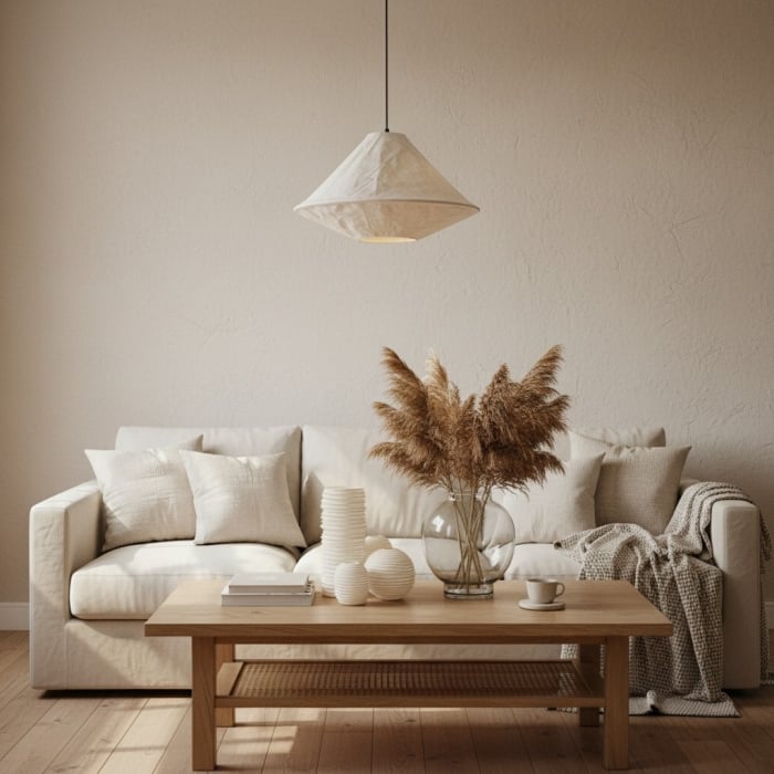 Zalen składana lampa wisząca z tkaniny – nowoczesna tkanina do przedpokoju T650