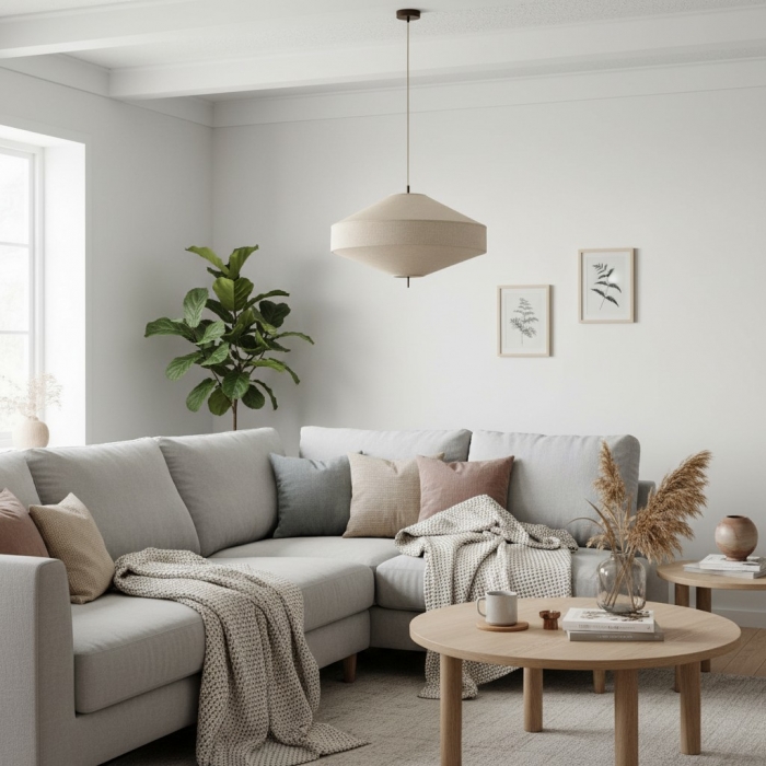 Zalen Layered Pendelleuchte - Vintage Metall Leinen für Wohnzimmer T651