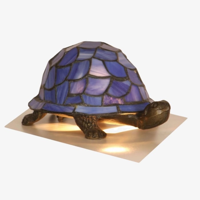 TiffStar Tortoise Stained Glass Lamp - Tiffany Style Table Light for Bedroom T642