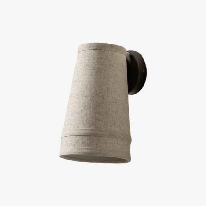 Zalen Wandleuchte – Leinenschirm mit Struktur und Retro-Bronze-Design T652