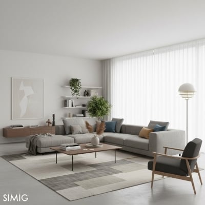 Afterglow Sunset ティアードフロアランプ - リビングルーム用モダンランプ G77