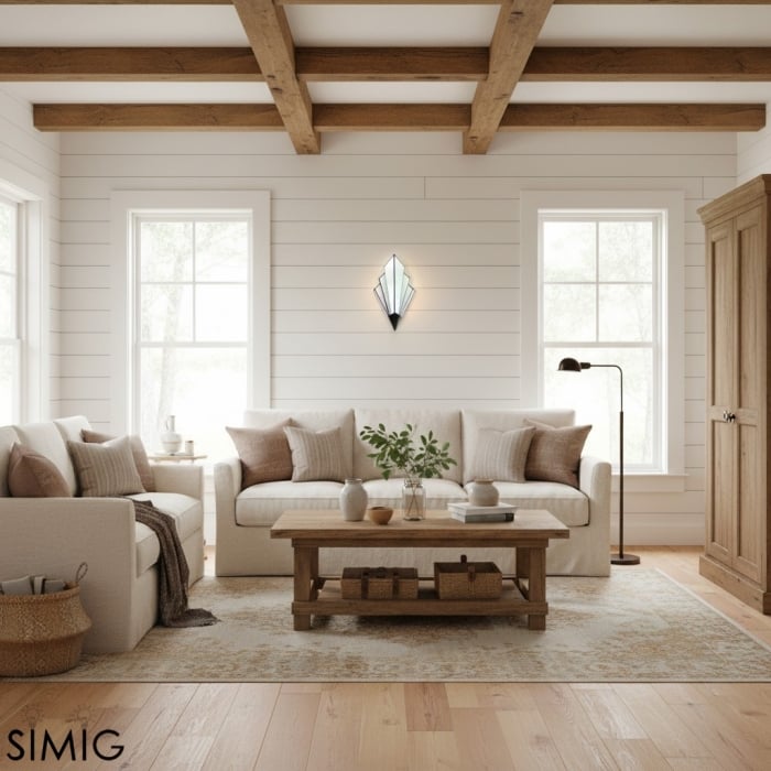 Kelsar Hand-Cut Glass Wall Light - Art Deco Accent for Hallways T645