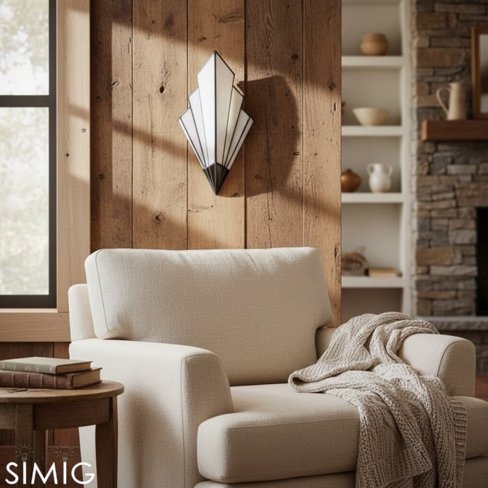 Kelsar Hand-Cut Glass Wall Light - Art Deco Accent for Hallways T645