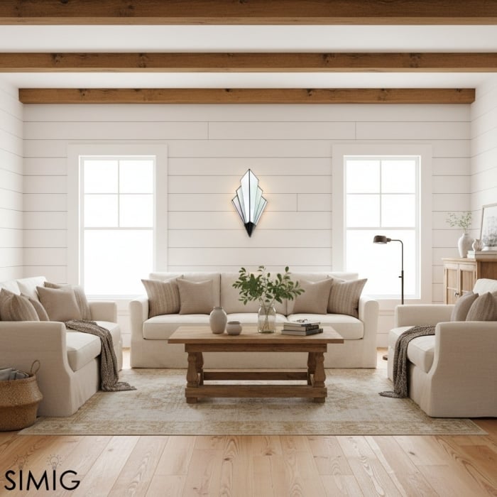 Kelsar Hand-Cut Glass Wall Light - Art Deco Accent for Hallways T645