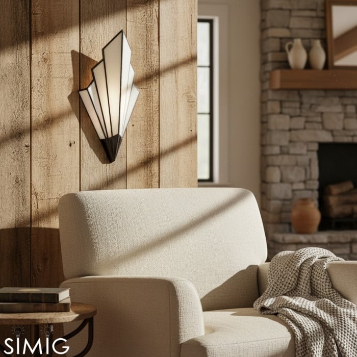 Kelsar Hand-Cut Glass Wall Light - Art Deco Accent for Hallways T645