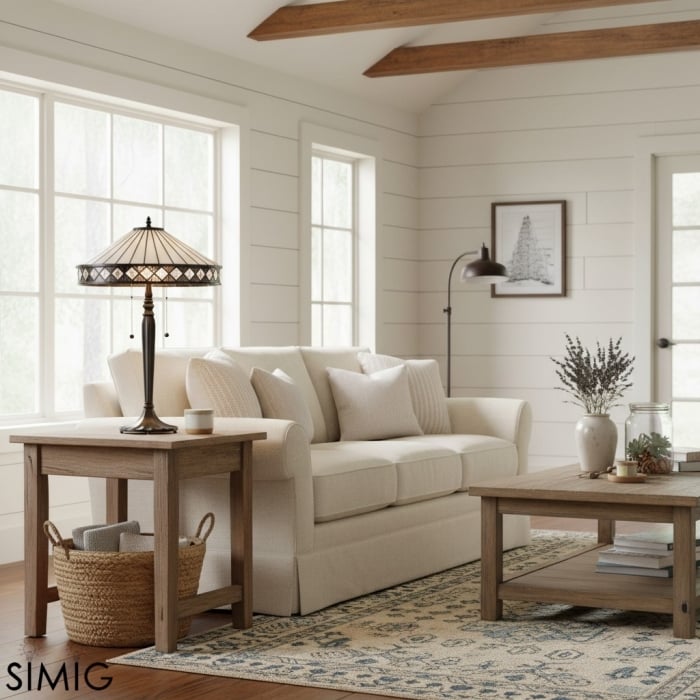 Lampa stołowa lub podłogowa TF Fargo Geometry Glass Tiffany – styl art déco, T643