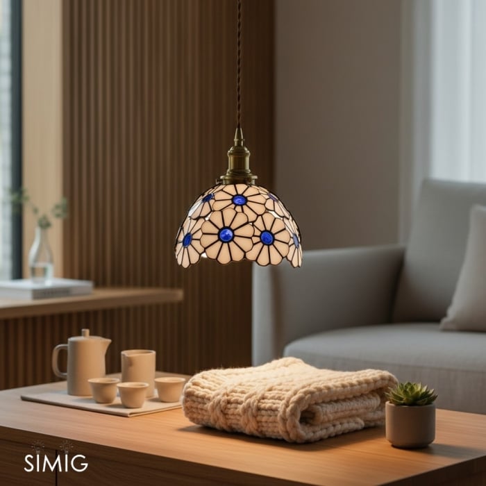 Vintagia Handcrafted Tiffany-Inspired Pendant – Elegant Living Room Light T520