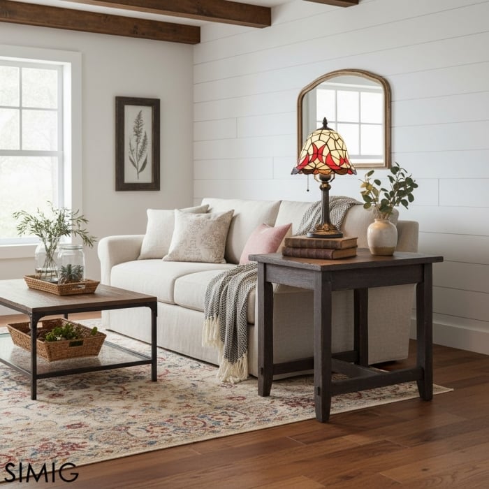 Virelle Colorful Stained Glass Tiffany Table Lamp – Bedroom Accent Light T549